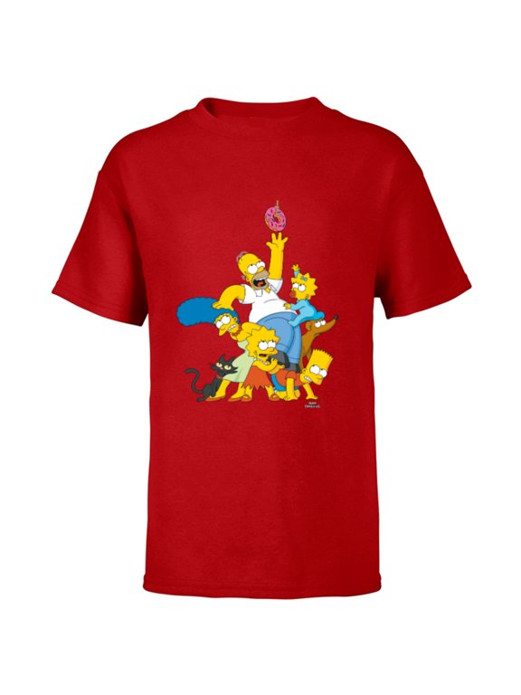 Family Donut Reach - Short Sleeve T-Shirt for Kids - Customized-Red