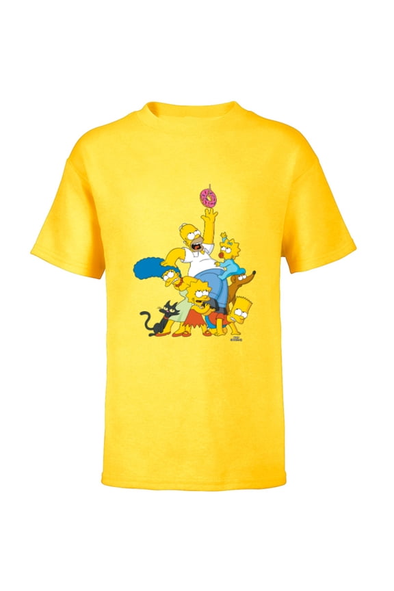 Family Donut Reach - Short Sleeve T-Shirt for Kids - Customized-Yellow