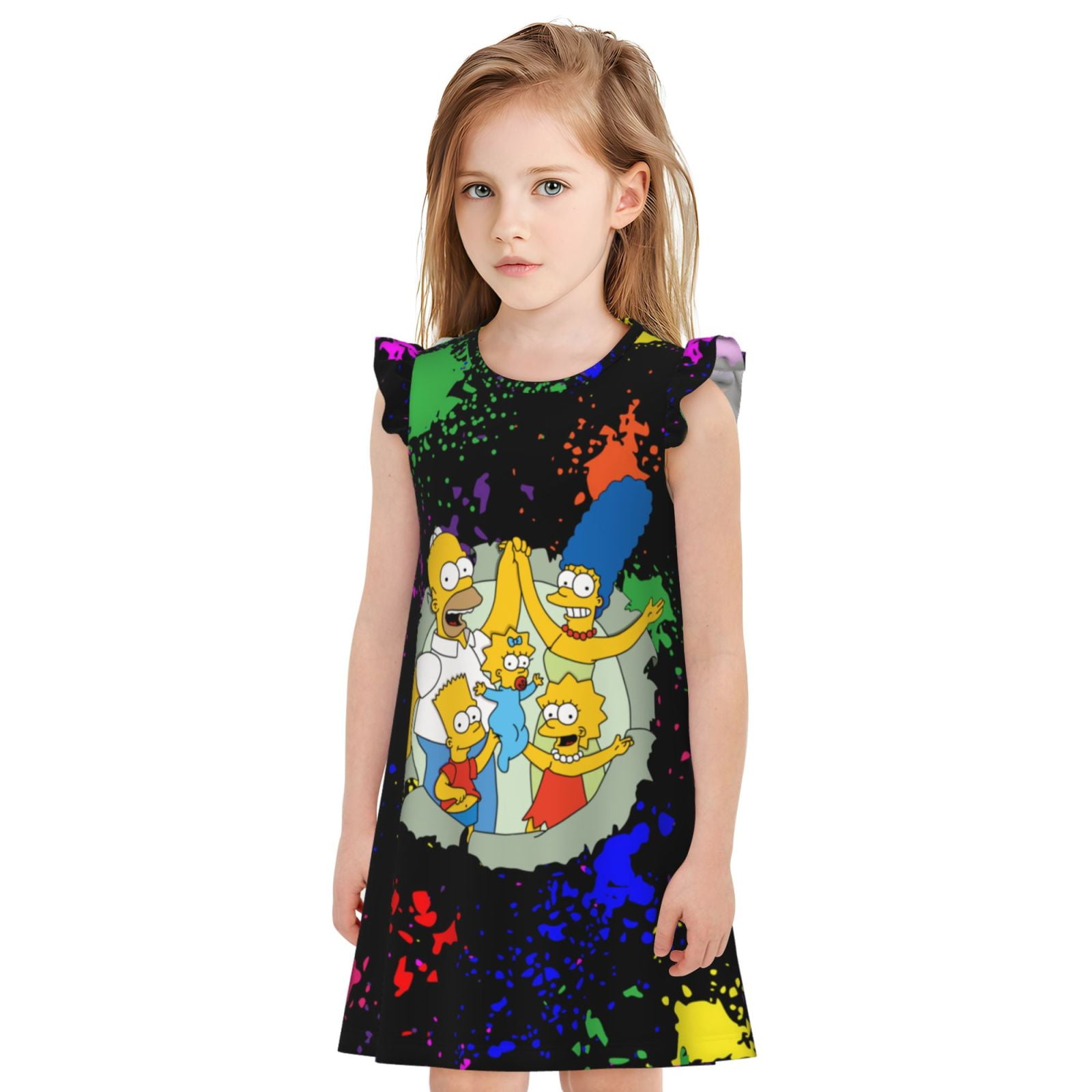 The Simpsons Family Girl's Nightgowns Pajamas Dress Soft Children ...