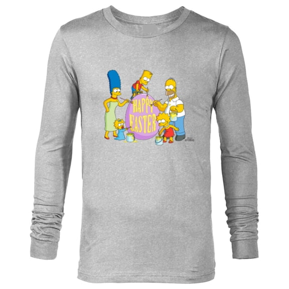 The Simpsons Family Happy Easter - Long Sleeve T-Shirt for Men - Customized-Athletic Heather
