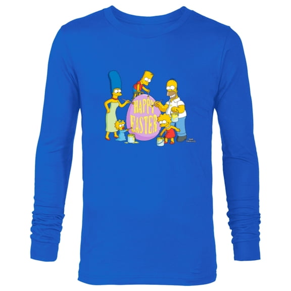 The Simpsons Family Happy Easter - Long Sleeve T-Shirt for Men - Customized-Royal