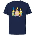thumbnail image 1 of The Simpsons Family Happy Easter - Short Sleeve Cotton T-Shirt for Adults - Customized-Navy, 1 of 5