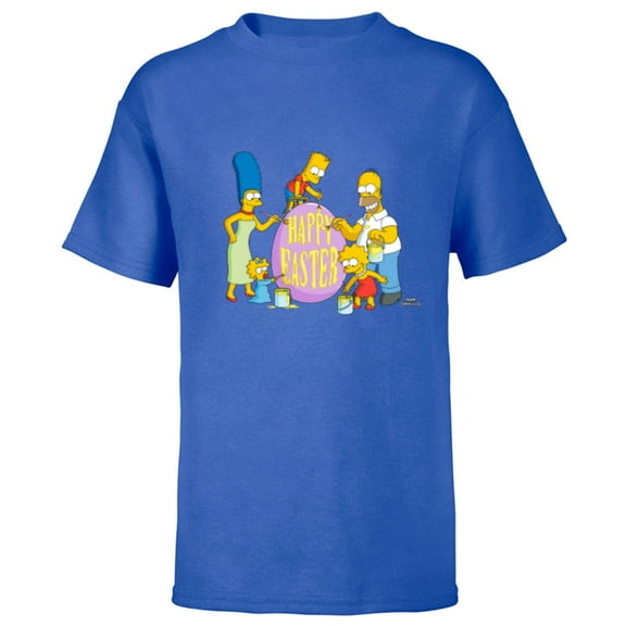 The Simpsons Family Happy Easter - Short Sleeve T-Shirt for Kids - Customized-Royal