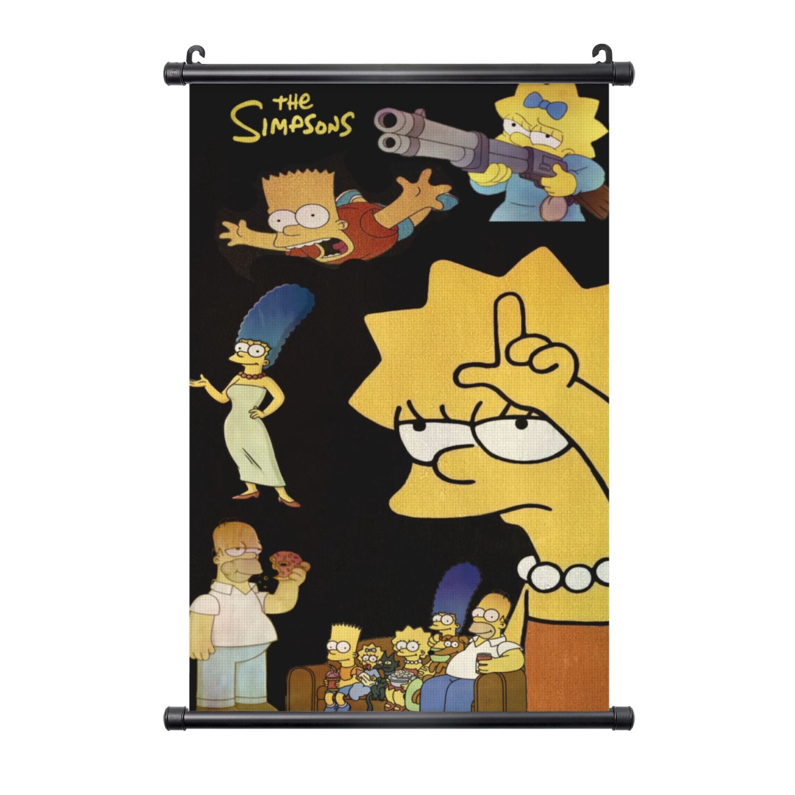 The Simpsons Hanging Poster Plastic Shaft Canvas Wall Hanging Banner ...