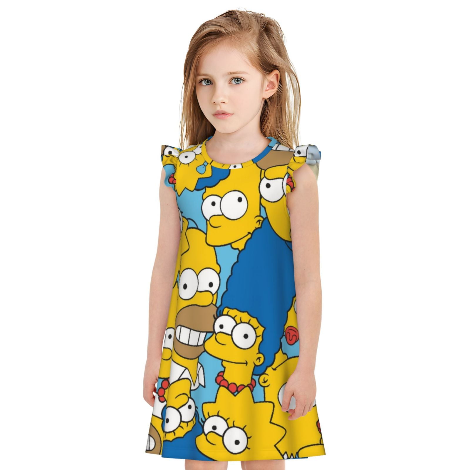 The Simpsons Head Girl's Nightgowns Pajamas Dress Soft Children ...
