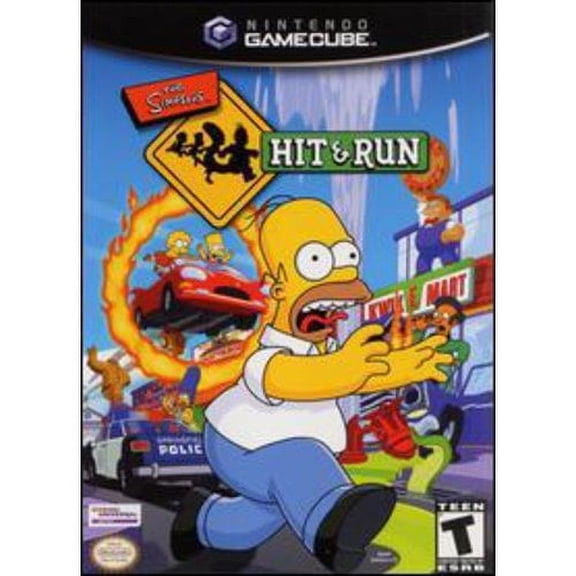 Restored The Simpsons: Hit and Run Video Game for Nintendo Gamecube, Racing / Driving, 4 Players