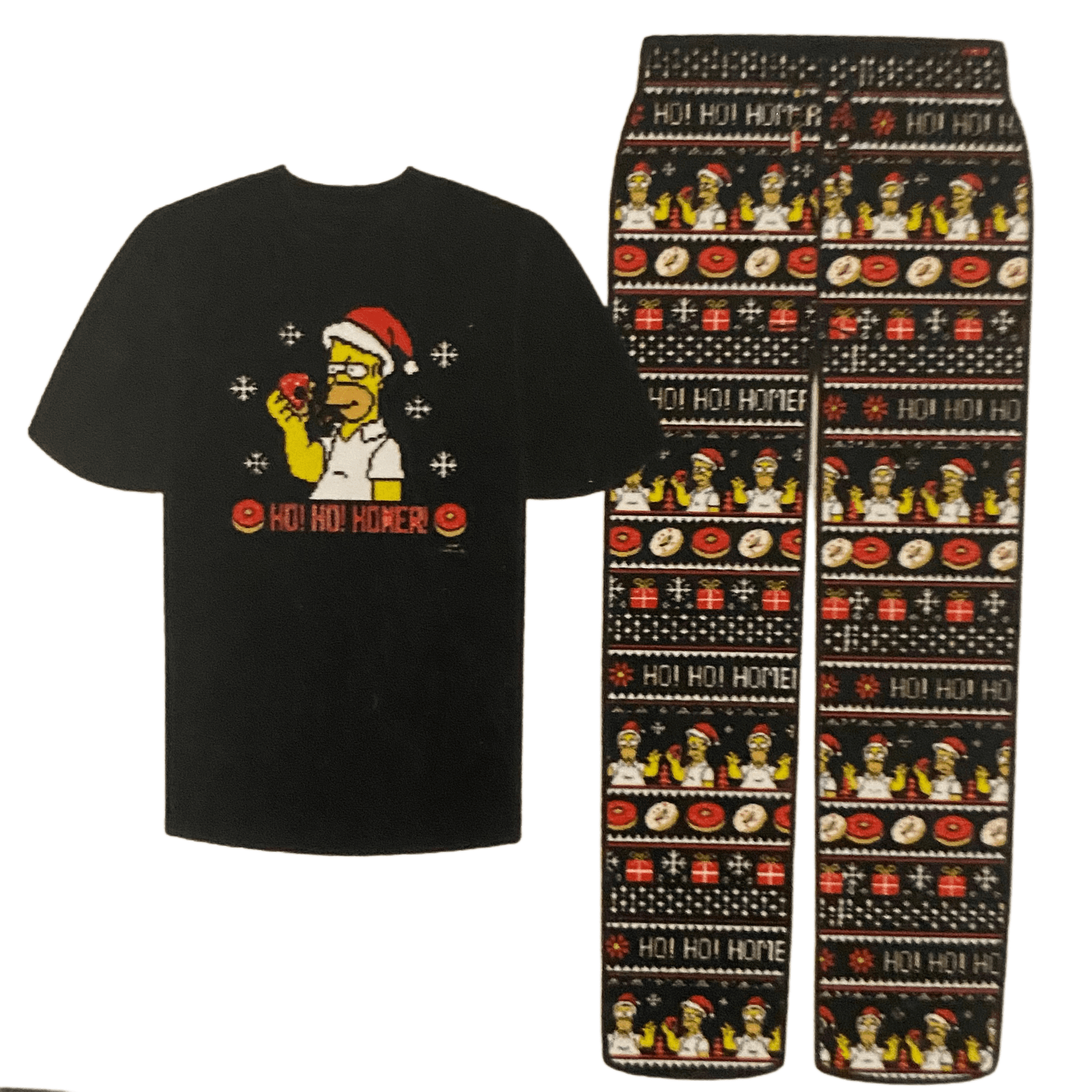MAD ENGINE The Simpsons Ho Ho Homer Men's T-Shirt & Pants Lounge, Pajama Set (Small)