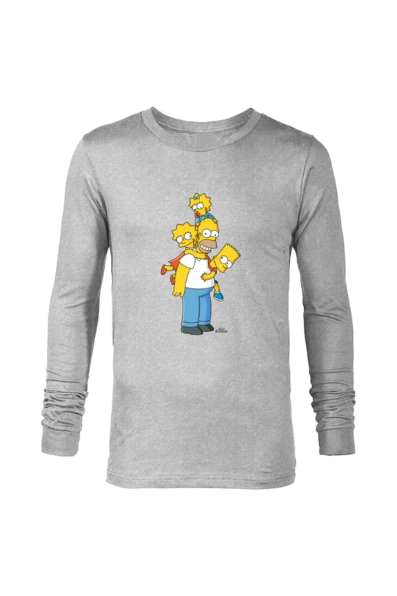 Homer Lisa Bart and Maggie Play - Long Sleeve T-Shirt for Men - Customized-Athletic Heather