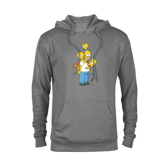 The Simpsons Homer Lisa Bart and Maggie Play - Pullover Hoodie for Adults - Customized-Graphite Heather