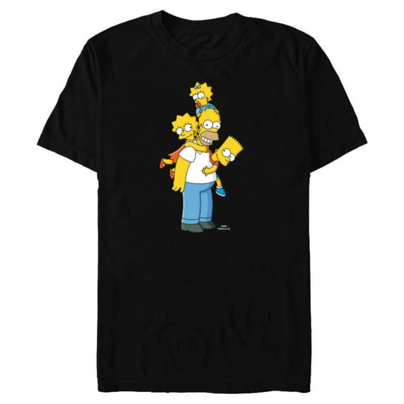 The Simpsons Homer Lisa Bart and Maggie Play - Short Sleeve Blended T-Shirt for Adults - Customized-Black