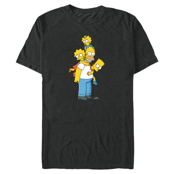 The Simpsons Homer Lisa Bart and Maggie Play - Short Sleeve Blended T-Shirt for Adults - Customized-Dark Heather
