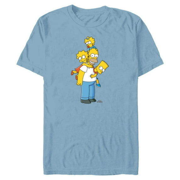 The Simpsons Homer Lisa Bart and Maggie Play - Short Sleeve Blended T-Shirt for Adults - Customized-Ocean Blue