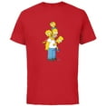 thumbnail image 1 of The Simpsons Homer Lisa Bart and Maggie Play - Short Sleeve Cotton T-Shirt for Adults - Customized-Red, 1 of 5