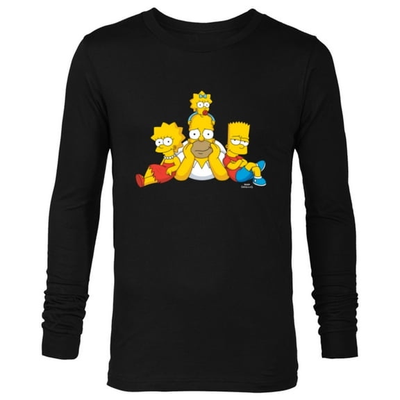 The Simpsons Homer Lisa Bart and Maggie Portrait - Long Sleeve T-Shirt for Men - Customized-Black