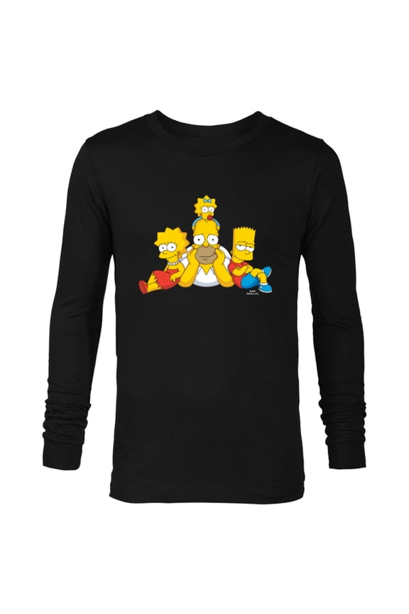 Homer Lisa Bart and Maggie Portrait - Long Sleeve T-Shirt for Men - Customized-Black
