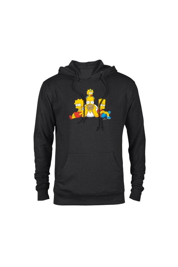 Homer Lisa Bart and Maggie Portrait - Pullover Hoodie for Adults - Customized-Black
