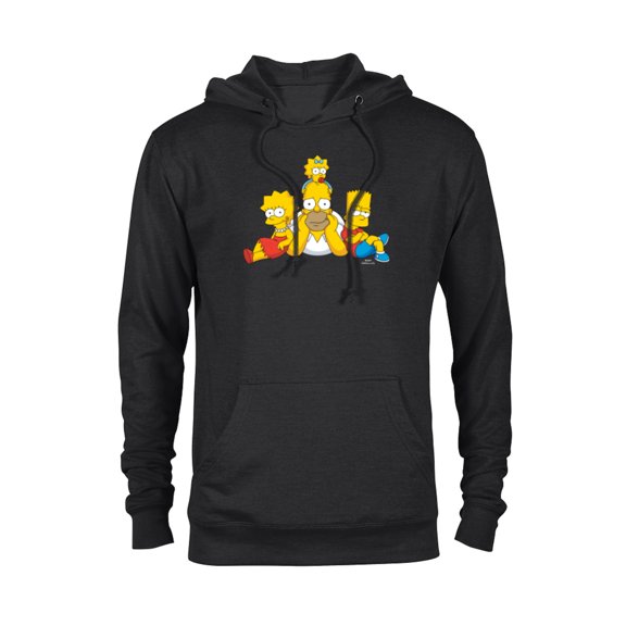 The Simpsons Homer Lisa Bart and Maggie Portrait - Pullover Hoodie for Adults - Customized-Black