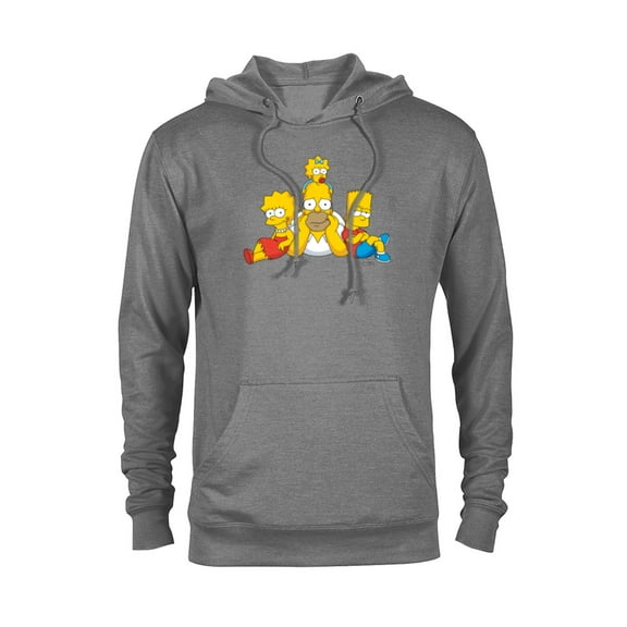 The Simpsons Homer Lisa Bart and Maggie Portrait - Pullover Hoodie for Adults - Customized-Graphite Heather