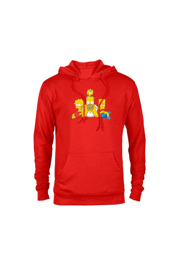 Homer Lisa Bart and Maggie Portrait - Pullover Hoodie for Adults - Customized-Red Heather