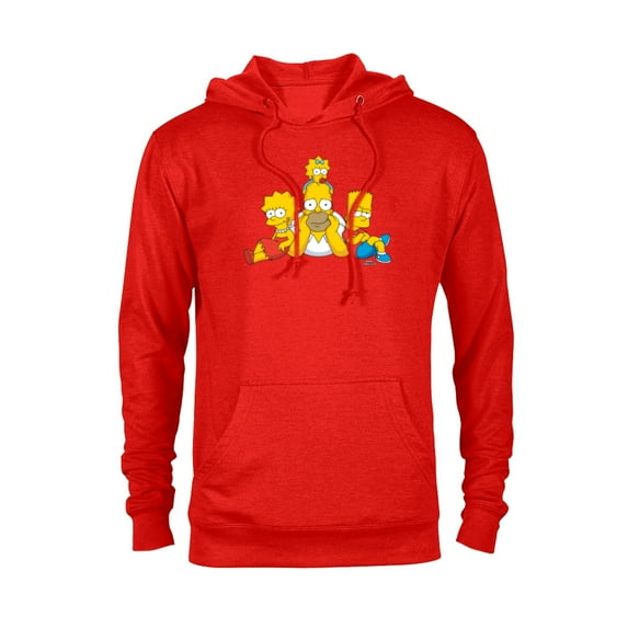 The Simpsons Homer Lisa Bart and Maggie Portrait - Pullover Hoodie for Adults - Customized-Red Heather