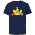 thumbnail image 1 of The Simpsons Homer Lisa Bart and Maggie Portrait - Short Sleeve Cotton T-Shirt for Adults - Customized-Navy, 1 of 5