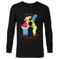 thumbnail image 1 of The Simpsons Homer Marge Christmas Meet Under the Mistletoe - Long Sleeve T-Shirt for Men - Customized-Black, 1 of 5
