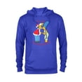 thumbnail image 1 of The Simpsons Homer Marge Christmas Meet Under the Mistletoe - Pullover Hoodie for Adults - Customized-Royal, 1 of 5