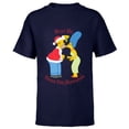 thumbnail image 1 of The Simpsons Homer Marge Christmas Meet Under the Mistletoe - Short Sleeve T-Shirt for Kids - Customized-Navy, 1 of 5