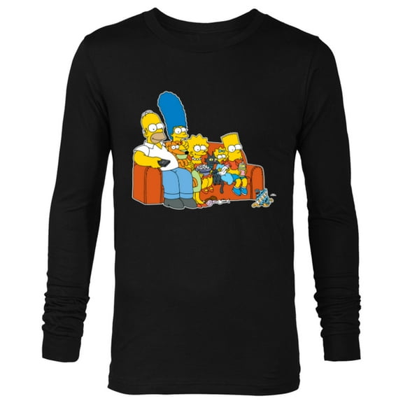 The Simpsons Homer Marge Maggie Bart Lisa Simpson Couch - Long Sleeve T-Shirt for Men- Customized-Black