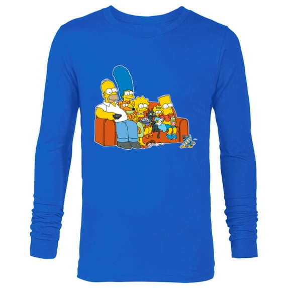 The Simpsons Homer Marge Maggie Bart Lisa Simpson Couch - Long Sleeve T-Shirt for Men- Customized-Royal
