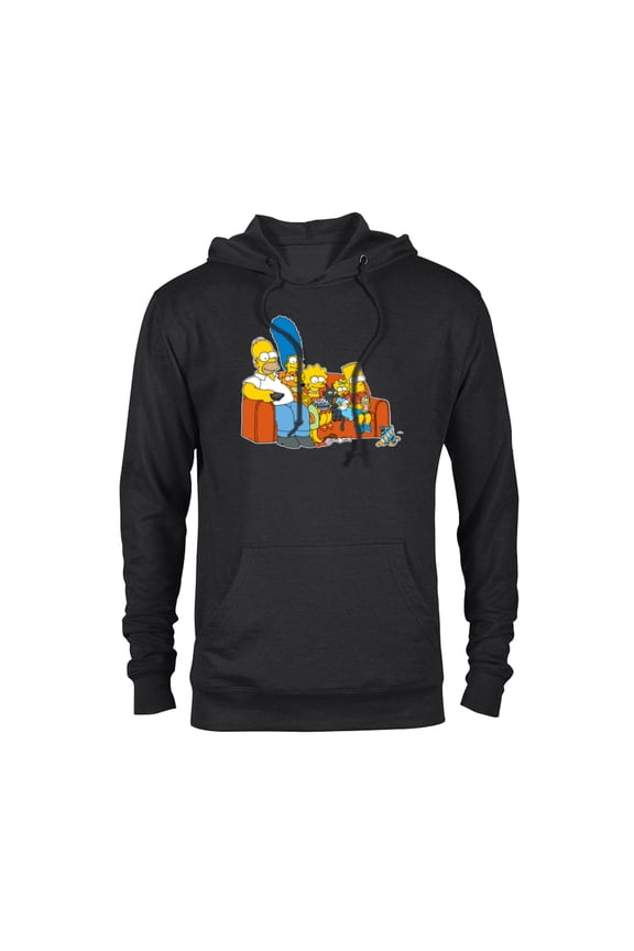 Homer Marge Maggie Bart Lisa Simpson Couch - Pullover Hoodie for Adults- Customized-Black