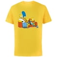 thumbnail image 1 of The Simpsons Homer Marge Maggie Bart Lisa Simpson Couch - Short Sleeve Cotton T-Shirt for Adults- Customized-Yellow, 1 of 5