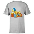 thumbnail image 1 of The Simpsons Homer Marge Maggie Bart Lisa Simpson Couch - Short Sleeve T-Shirt for Kids -Customized-Athletic Heather, 1 of 5