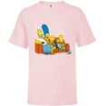 thumbnail image 1 of The Simpsons Homer Marge Maggie Bart Lisa Simpson Couch - Short Sleeve T-Shirt for Kids -Customized-Soft Pink, 1 of 5