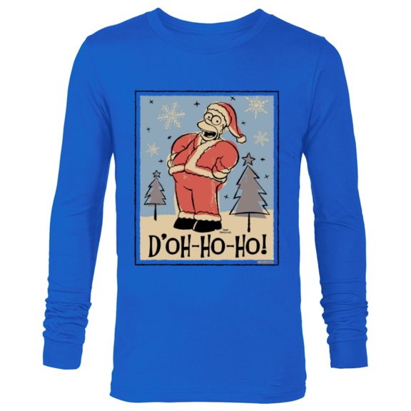 The Simpsons Homer Santa Christmas Holiday D’oh-Ho-Ho - Long Sleeve T-Shirt for Men - Customized-Navy