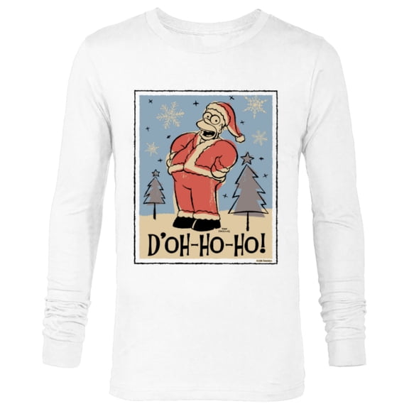 The Simpsons Homer Santa Christmas Holiday D’oh-Ho-Ho - Long Sleeve T-Shirt for Men - Customized-White
