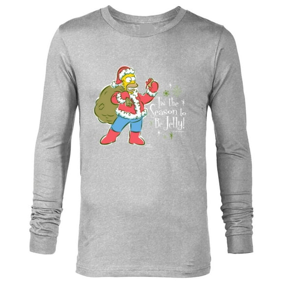 The Simpsons Homer Santa Christmas Season to be Jelly - Long Sleeve T-Shirt for Men - Customized-Athletic Heather