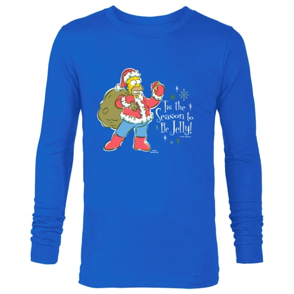 The Simpsons Homer Santa Christmas Season to be Jelly - Long Sleeve T-Shirt for Men - Customized-Navy