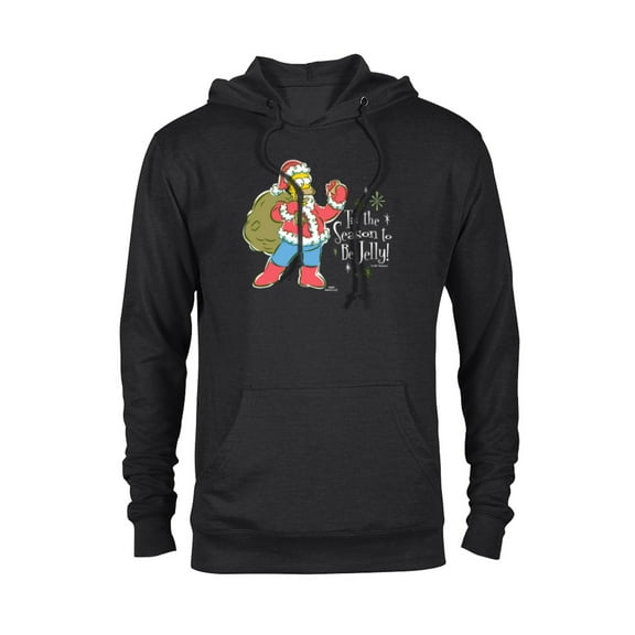 The Simpsons Homer Santa Christmas Season to be Jelly - Pullover Hoodie for Adults - Customized-Black