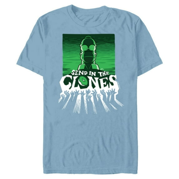 The Simpsons Homer Send in the Clones Halloween - Short Sleeve Blended T-Shirt for Adults - Customized-Celadon Snow Heather