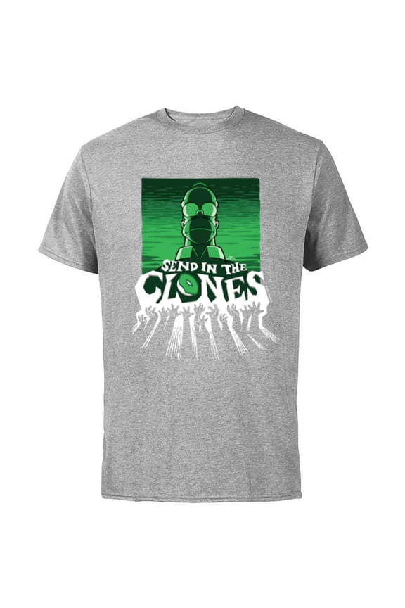 Homer Send in the Clones Halloween - Short Sleeve Cotton T-Shirt for Adults - Customized-Athletic Heather