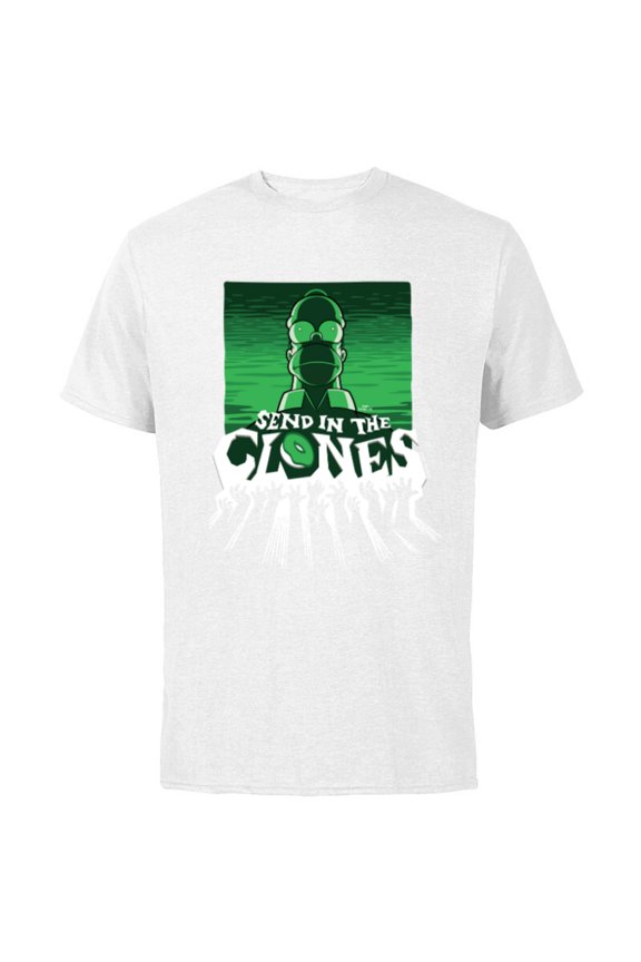 Homer Send in the Clones Halloween - Short Sleeve Cotton T-Shirt for Adults - Customized-White