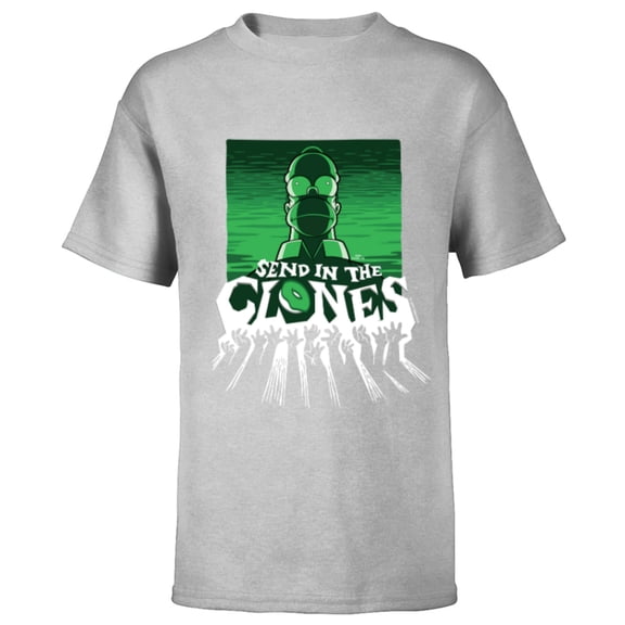 The Simpsons Homer Send in the Clones Halloween - Short Sleeve T-Shirt for Kids - Customized-Athletic Heather