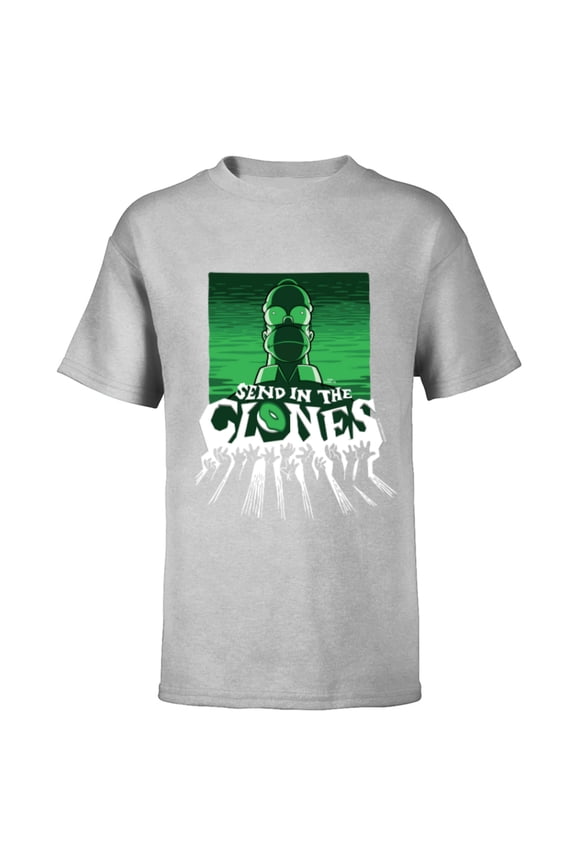 Homer Send in the Clones Halloween - Short Sleeve T-Shirt for Kids - Customized-Athletic Heather