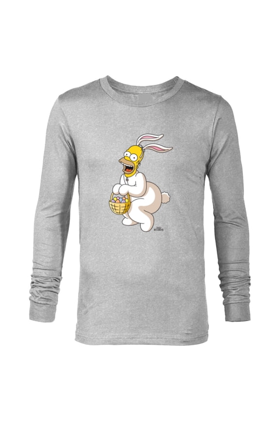 Homer Simpson Easter Bunny - Long Sleeve T-Shirt for Men - Customized-Athletic Heather