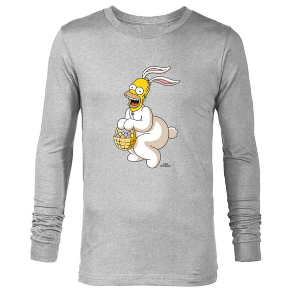 The Simpsons Homer Simpson Easter Bunny - Long Sleeve T-Shirt for Men - Customized-Athletic Heather