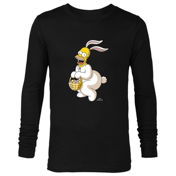 The Simpsons Homer Simpson Easter Bunny - Long Sleeve T-Shirt for Men - Customized-Black