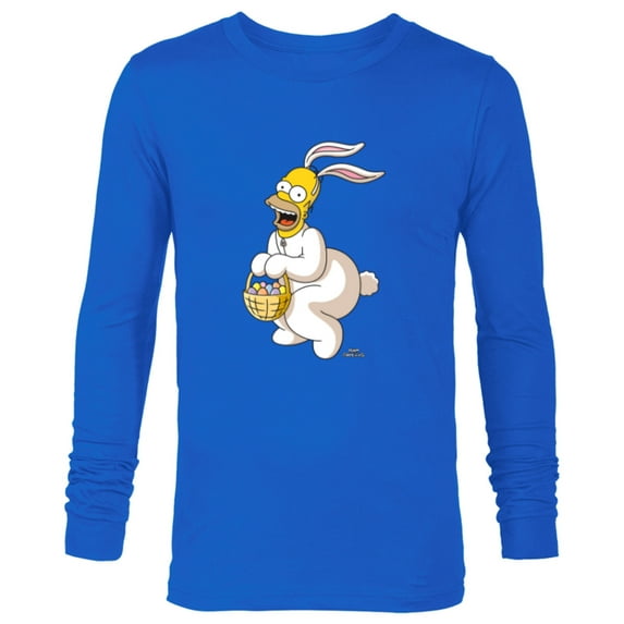 The Simpsons Homer Simpson Easter Bunny - Long Sleeve T-Shirt for Men - Customized-Royal