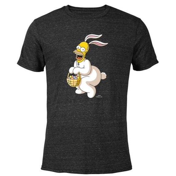 The Simpsons Homer Simpson Easter Bunny - Short Sleeve Blended T-Shirt for Adults - Customized-Black