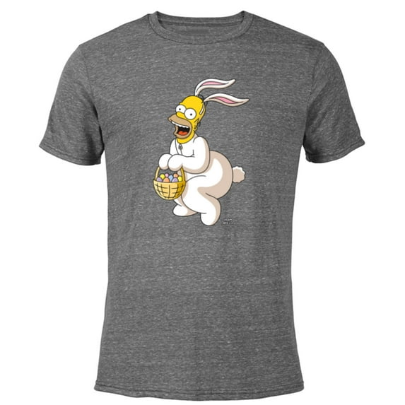 The Simpsons Homer Simpson Easter Bunny - Short Sleeve Blended T-Shirt for Adults - Customized-Dark Heather